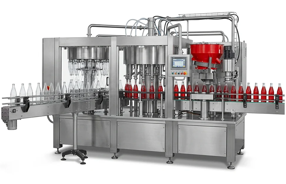 Automatic Glass Bottle Rinsing Filling Capping Machine
